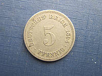 Монета 5 пфеннигов Германия империя 1894 А