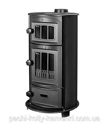 Піч-камін Duval EК-5109 BL Blak Edition чавунна на дровах з духовкою "євро буржуйка", фото 1