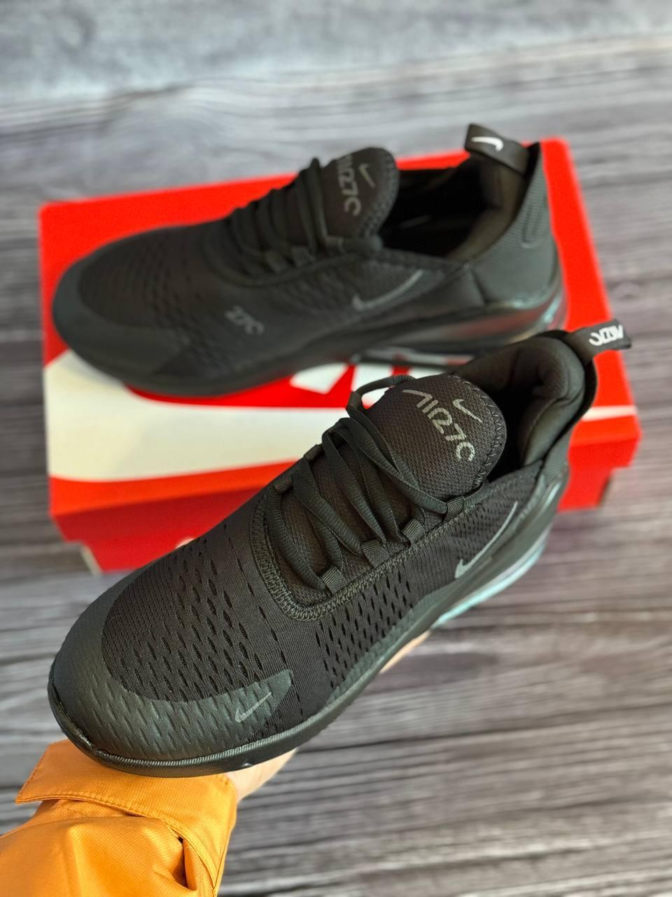 Кроссовки Мужские Nike Air Max 270 Total Black Сетка Черные, Мужские Спортивные Кроссовки Найк Текстиль Черные 45 - фото 3 - id-p2164001945