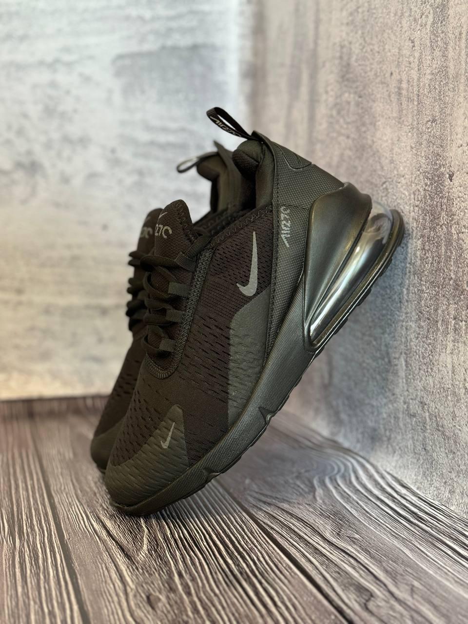 Кроссовки Мужские Nike Air Max 270 Total Black Сетка Черные, Мужские Спортивные Кроссовки Найк Текстиль Черные 45 - фото 7 - id-p2164001945