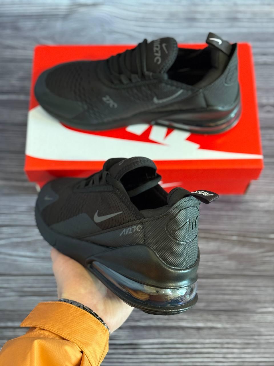 Кроссовки Мужские Nike Air Max 270 Total Black Сетка Черные, Мужские Спортивные Кроссовки Найк Текстиль Черные 45 - фото 8 - id-p2164001945