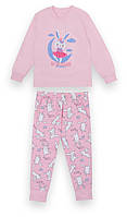 Пижама детская хлопковая для девочки теплая GABBI Зайка розовая на рост 104 (12853) ST, код: 8454230