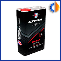 Моторна олива напівсинтетична Azmol Sport 4T 10W-40 1 л, малозольна 4-тактна олива для мотоцикла