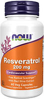 Ресвератрол NOW Natural Resveratrol 200 mg 60 капс Антиоксидант