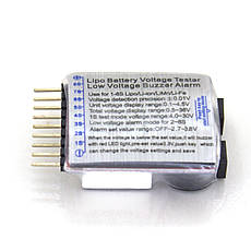 Тестер для LiPO акумуляторів LiPo/LiFe/Li-ion, пристрій контролю літієвої АКБ 1-8S, фото 4