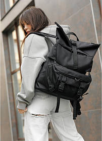 Рюкзак рол Sambag RollTop Double тканевий чорний - MegaLavka