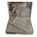 Комплект постільної білизни Maison d'or Elegance Beige люкс сатин 220-200 см бежевий, фото 3