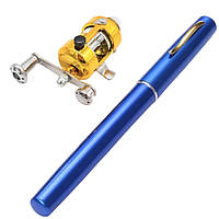 Удочка-ручка с катушкой EL-1220, Синий / Набор рыболова / Карманная мини удочка складная, телескопическая