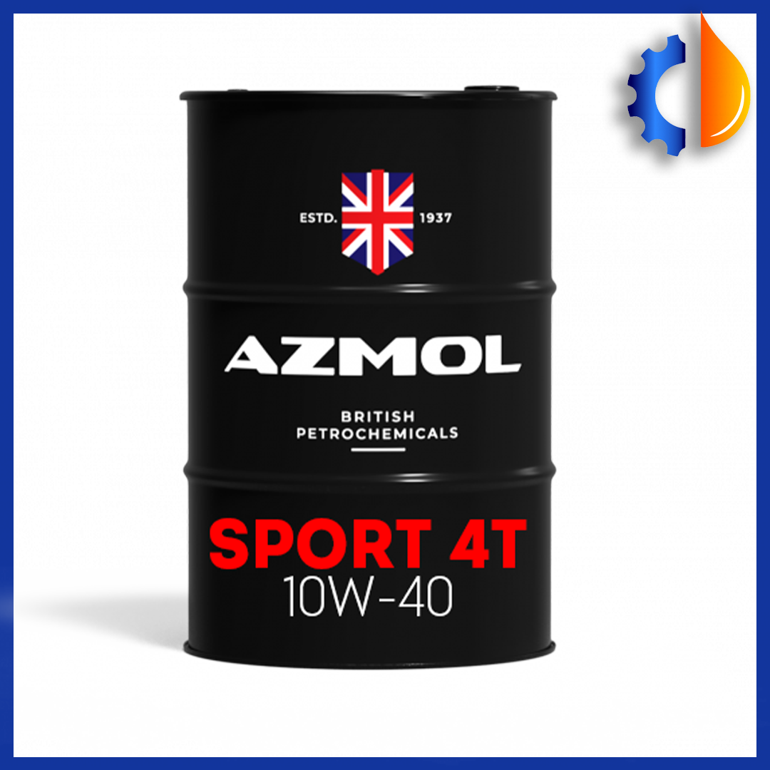 Моторна олива напівсинтетична Azmol Sport 4T 10W-40 60 л, малозольна 4-тактна олива для мотоцикла