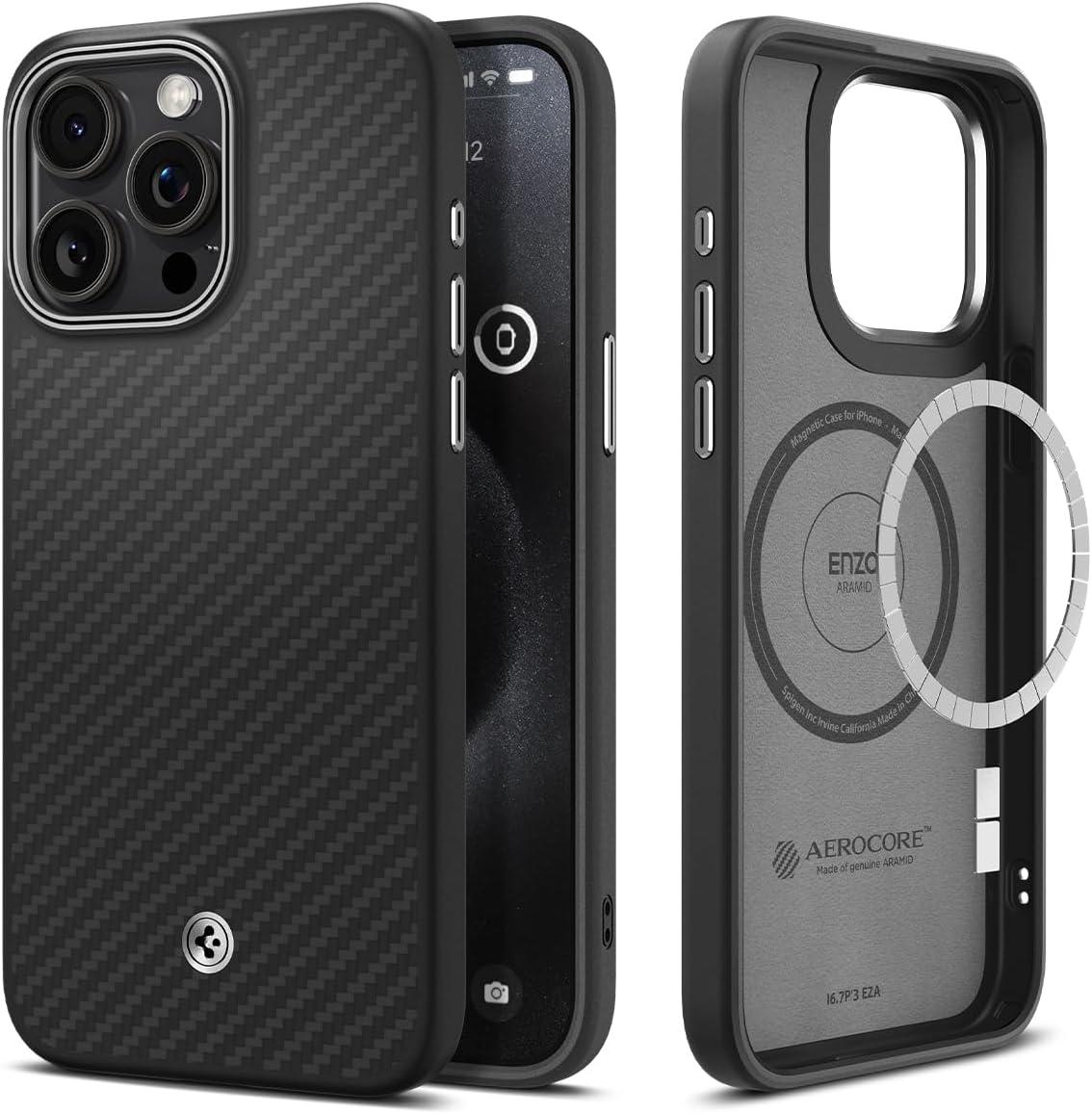 Чохол Spigen Enzo Aramid Matte Black для iPhone 15 Pro Max ACS07044