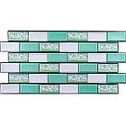 Декоративна ПВХ панель 960х480х4мм Цегла зелений орнамент SW-00001429