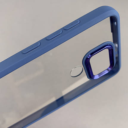 Чохол для Xiaomi Redmi Note 9 прозорий з бортиком для камери чохол на сяомі редмі нот 9 синій k6h, фото 3