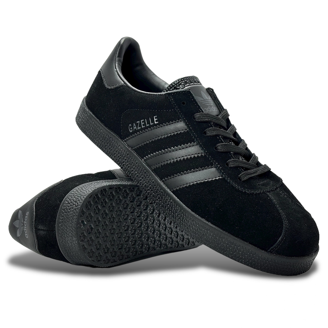 Чоловічі демісезонні кросівки Adidas Gazelle шкіряні чорні осінні/весняні