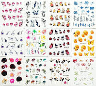 Слайдер с наклейками для декора ногтей, 12 типов узоров (дизайн для маникюра, дизайн ногтей) SH