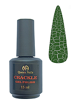 Гель-лак кракелюр Queen Nails Crackle №08, 15 мл (зеленый)