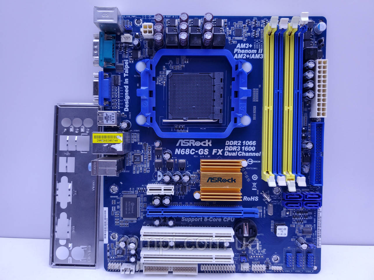Материнська плата sAM3+ ASRock N68C-GS FX ( Socket AM3+,DDR3 / DDR2,б/у)