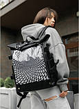 Жіночий рюкзак Sambag RollTop Hacking чорний принт "Zebra" - MegaLavka, фото 5