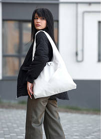 Жіноча сумка Sambag хобо M біла - MegaLavka