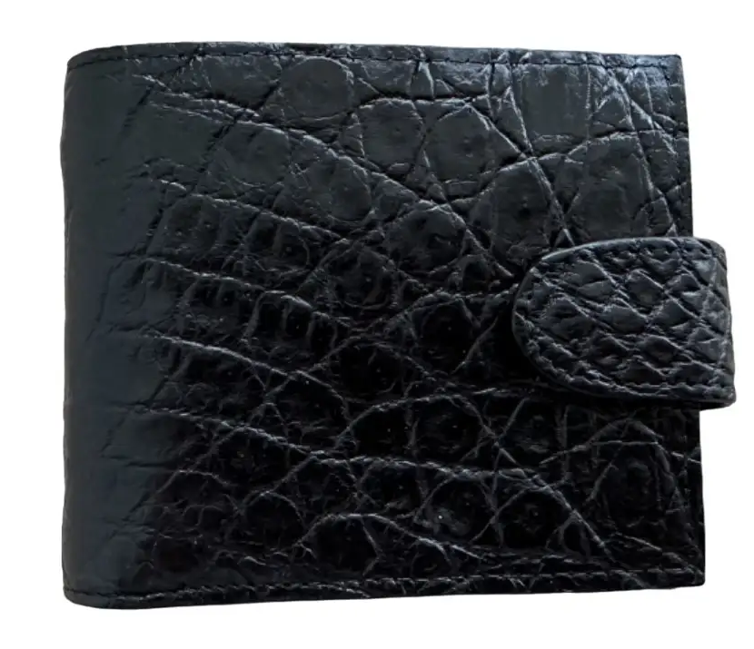 Портмоне з натуральної шкіри крокодила Ekzotic Leather Чорне (cw 51)