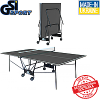 Теннисный стол для закрытых помещений складной теннисный стол игровой GSI-sport Compact Light графит