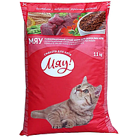 Сбалансированный сухой корм Мяу! для взрослых кошек с печенью, 10 кг