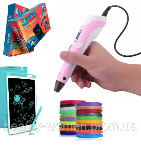 3D ручка PEN-6 c LCD-дисплеем Draw Your Dream (набор трафаретов, графический планшет, 100 м пластика) SH - фото 1 - id-p2164052082