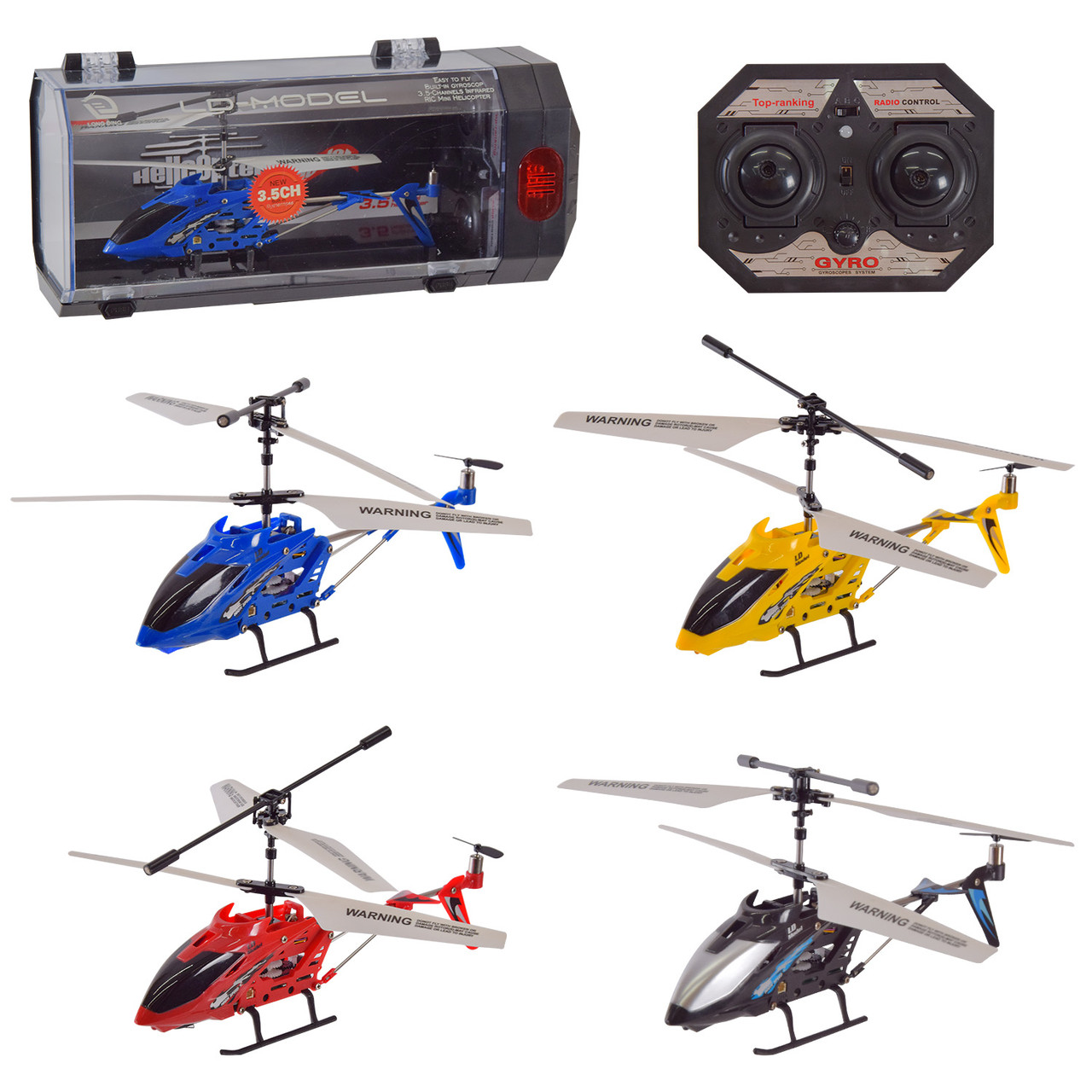 Вертоліт р/у з гіроскопом, світло., USB, 4 кв., валіза 27,5*9*13см (24 шт.)