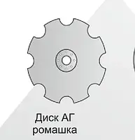 Диск АГ ромашка №6 з борованої сталі 650 мм. Україна (10 пелюсток, 6 мм)