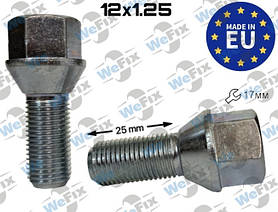 Болт колісний M12х1,25х25 конус цинк ключ 17