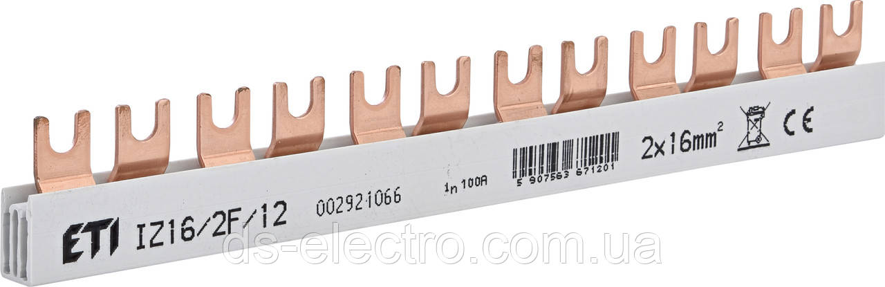 Шина живлення IZ 16/2F/12 (16мм2, 2P, 0.21м, Fork, 12mod.)