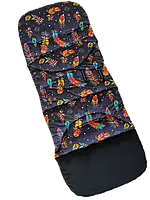 Подовжений матрацик - вкладка в коляску DavLu Пір'я на темно-синьому (000011)