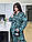 Жіночий костюм у принт, модний костюм прогулянковий батал, літній брючний костюм батальний, фото 5