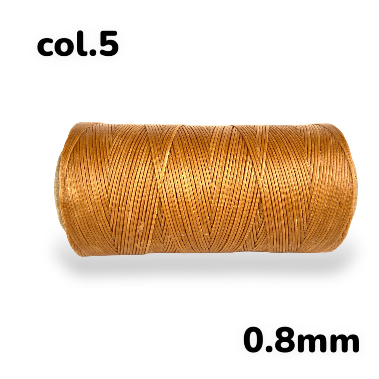 Нитка плоска вощена для ручного шиття по шкірі 0,8мм 260м колір кємєл Camel №5, фото 1