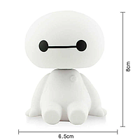 Іграшка в машину Робот Baymax, з киваючою головою Білий 6.5х8.5 см