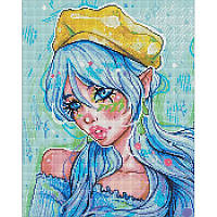 Алмазная мозаика Идейка Голубоглазая модница ©nila_art_art 40х50 см AMO7606 NX, код: 8265157