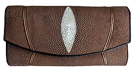 Гаманець жіночий зі шкіри морського ската коричневий бронзовий Ekzotic leather (stw16)