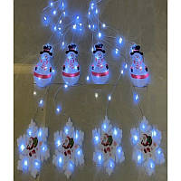 Гирлянда-штора фигурки 3D снеговика и снежинки 95L W Белый 3м*0.7см ART:8185 - НФ-00008300 PL