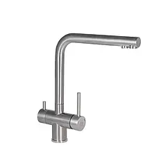 Змішувач для кухні (k35) Nickel Lidz Aria 020F1 з під'єднанням для питної води нержавійка