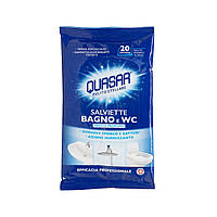 Салфетки для чистки ванной комнаты и туалета Bagno e WC Quasar 20 шт DH, код: 8345194
