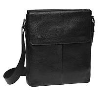 Мужская кожаная сумка на плечо Borsa Leather K18168-black GM