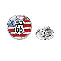 Брошь-значок BROCHE USA Route 66 разноцветная BRGV112680 GM