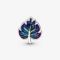 Серебряный шарм Pandora Pandora Purple & Green Leaf GM