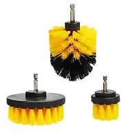Набір щіток для дриля, шуроповерта із 3шт. Щітки-насадки для чищення поверхонь, килимків
