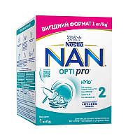 Суміш молочна Nestle NAN 2 Optipro з олігосахаридом 2'FL для дітей від 6 місяців 1000 г (8445291127234)