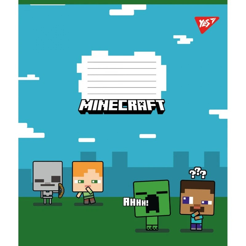 Зошит шкільний в лінію 12 аркушів YES, Minecraft Майнкрафт (5 видів)