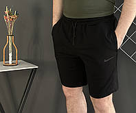 Спортивные шорты мужские Nike черные с черным логотипом / шорты Найк черного цвета на лето M