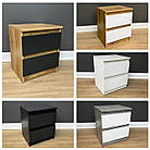 Тумба приліжкова сіра 2 ящика без ручок колір Антрацит, фото 9