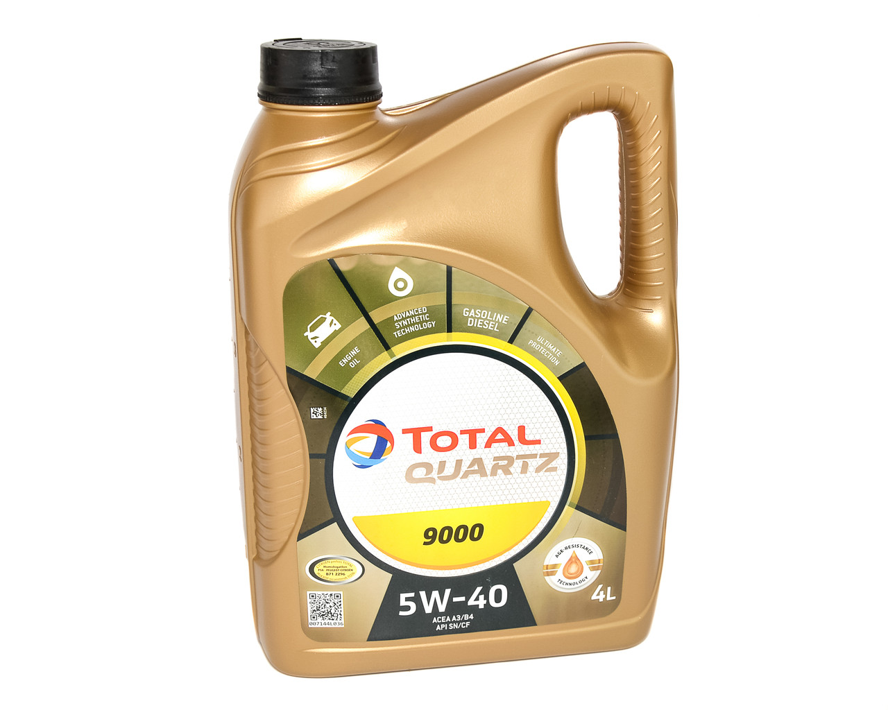 Моторна олива Total QUARTZ 9000 5W40, 4 л. - ACEA A3/B4 API SN/CF