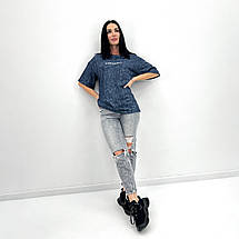 Базова жіноча футболка з написом "Saint" (Турція) | Норма і батал, фото 4