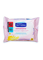 Влажные салфетки для интимной гигины Septona Sensitive 15 шт UP, код: 8153474